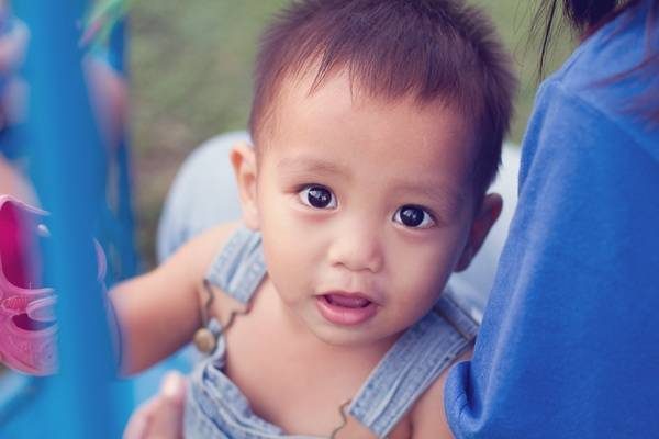 Baby smiling.